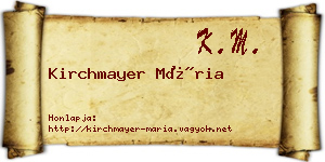 Kirchmayer Mária névjegykártya